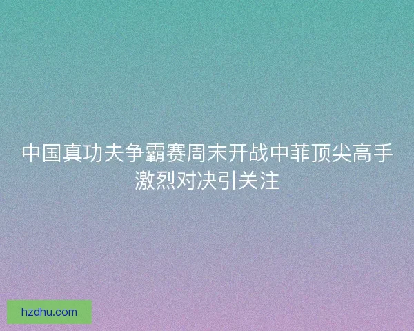 中国真功夫争霸赛周末开战中菲顶尖高手激烈对决引关注 中国真功夫争霸赛周末开战中菲顶尖高手激烈对决引关注